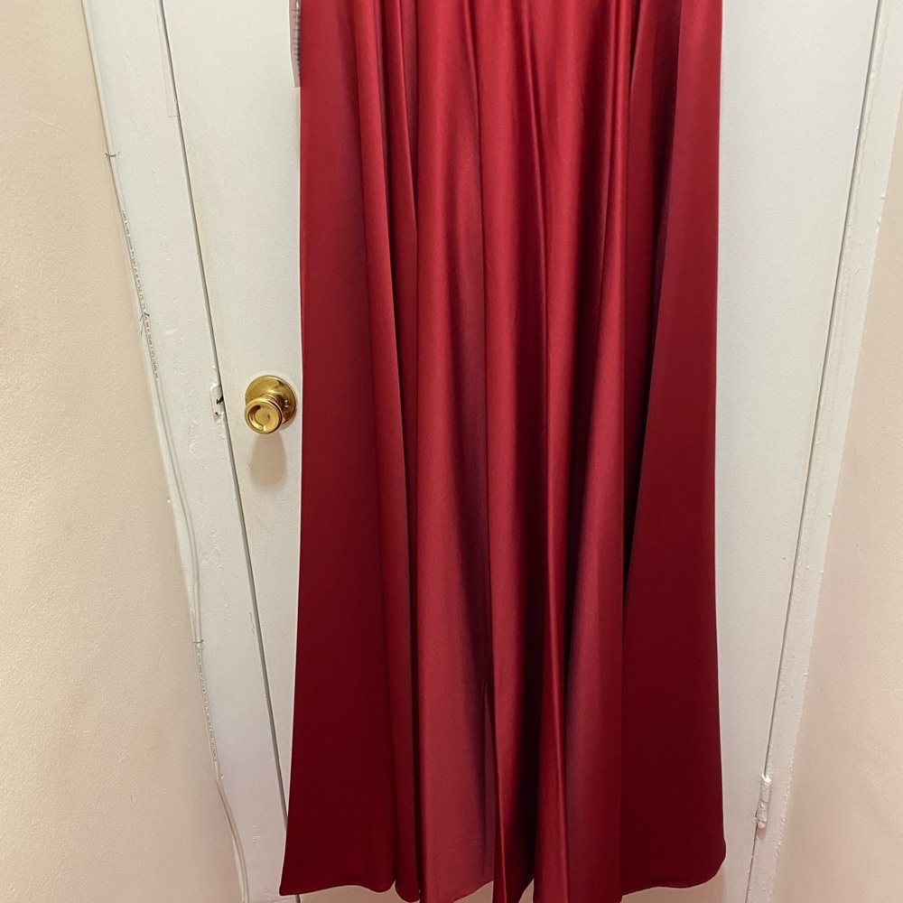 NWT Marsoni By Colors Satin Crepe Dress In Wine Color Size 16. ( M198 ) - Picture 6 of 12